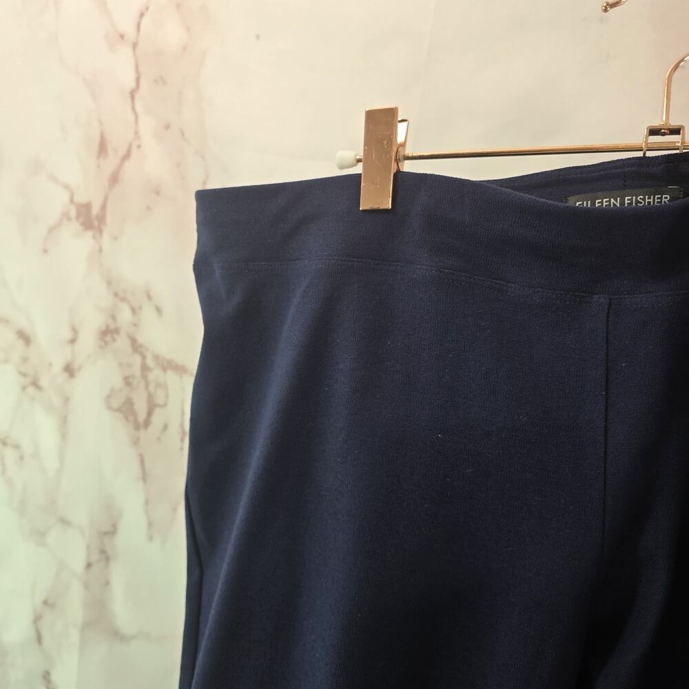 Eileen Fisher Pants Womens XL Navy Blue Stretch Pull On High Rise Crepe Viscose - Picture 2 of 12